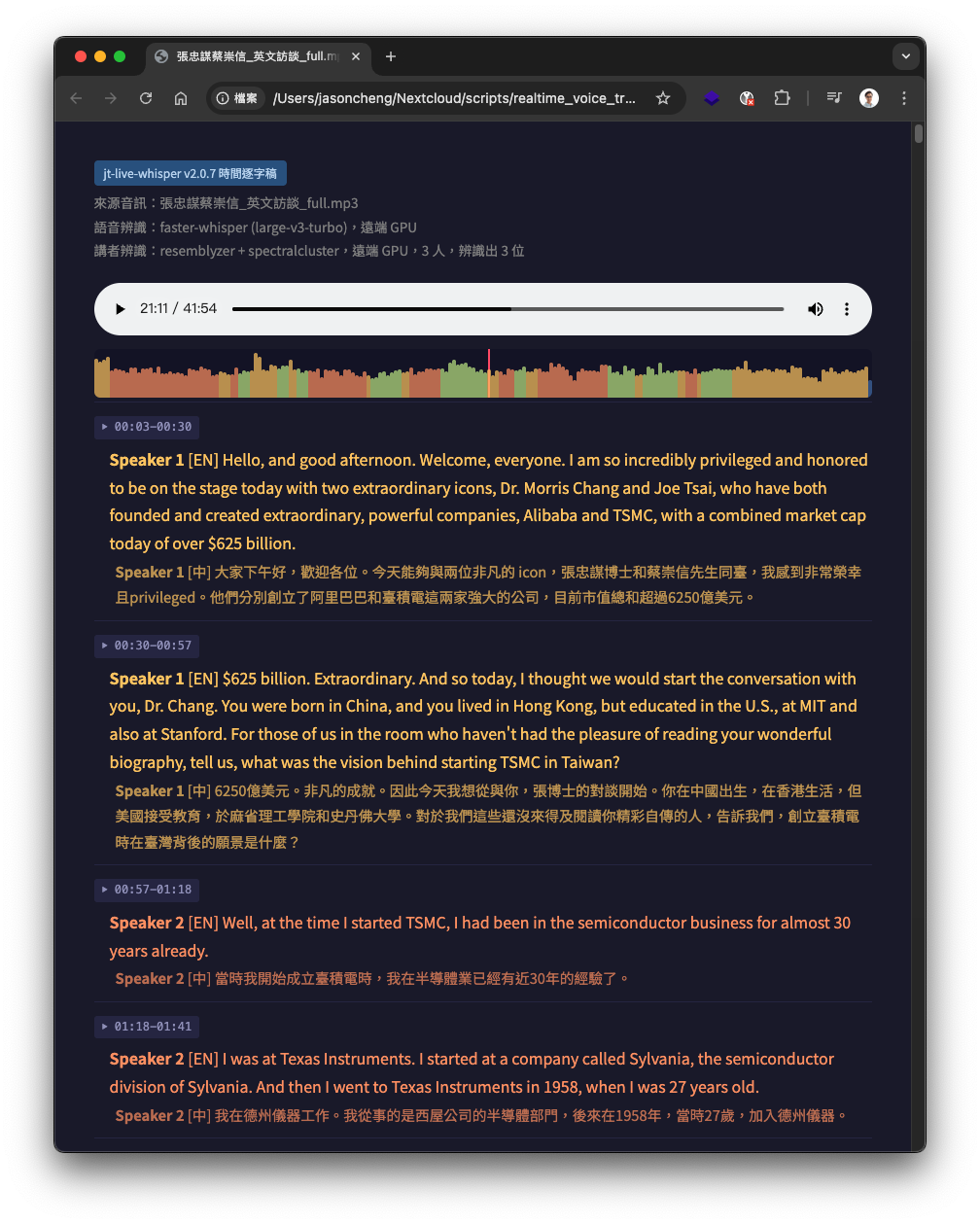 時間逐字稿 HTML