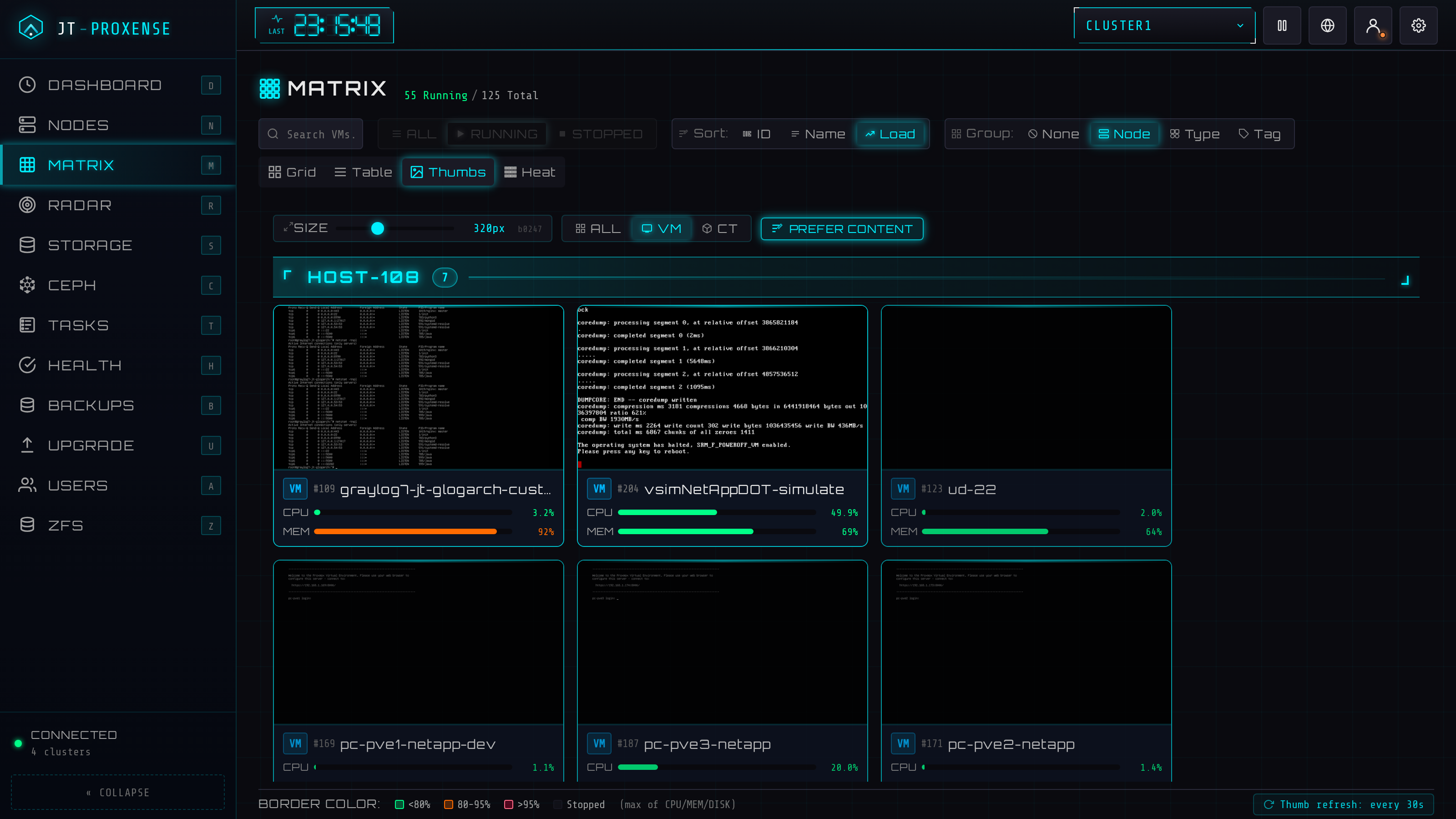 Matrix thumbnail view