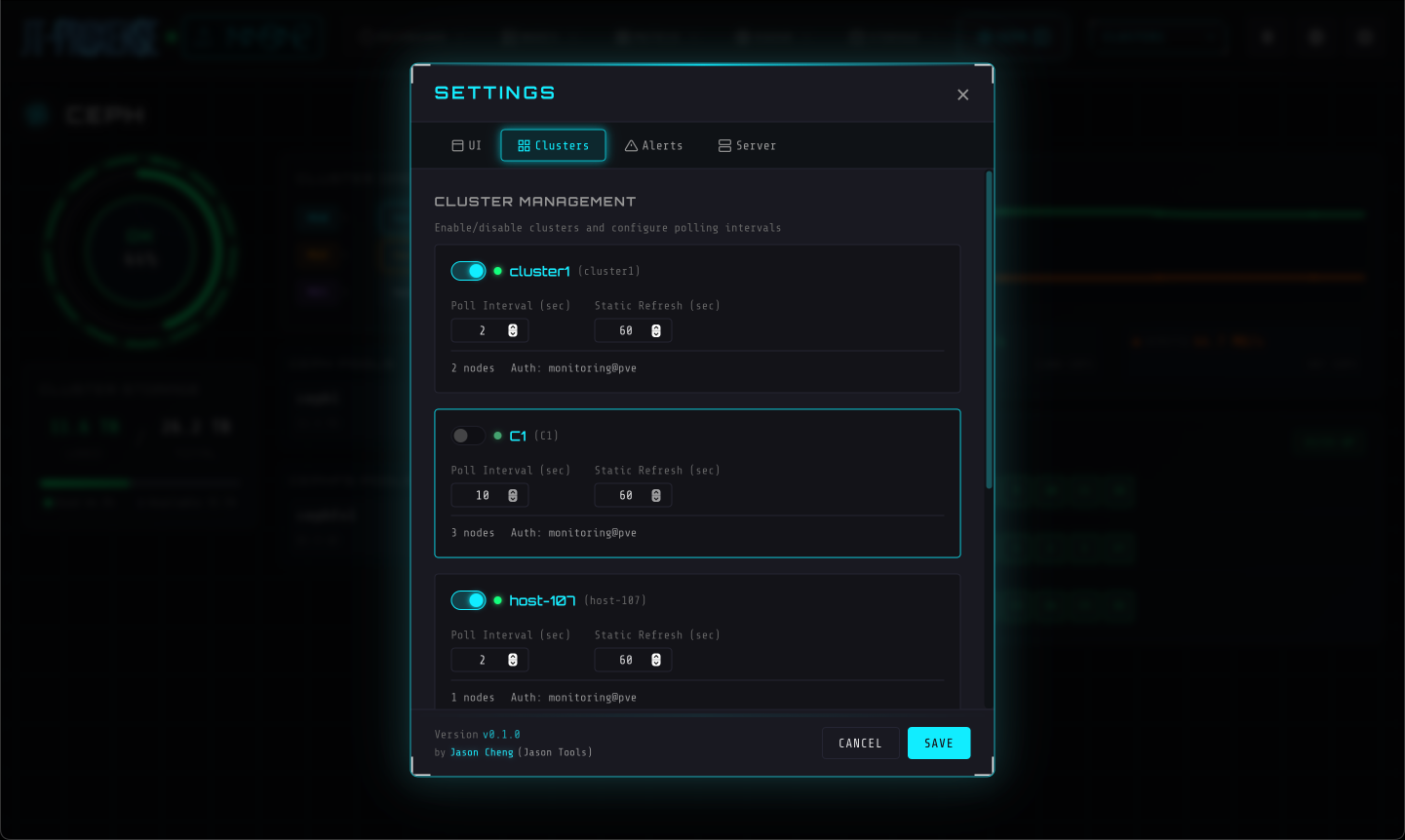 Multi-cluster view